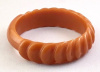 BB255 caramel pinwheel carved bangle